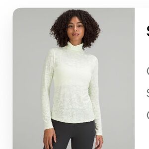 Lululemon Athletica Slim Fit Jacquard Turtleneck Lace Top- Sz 4